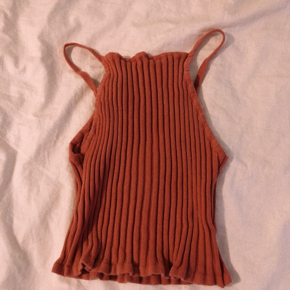 burnt orange forever 21 cropped tank top